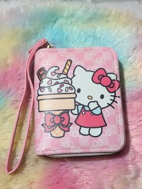 Hello Kitty Pink Character Wristlet Card Case